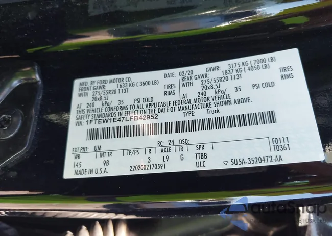 1FTEW1E47LFB42952: 43435823