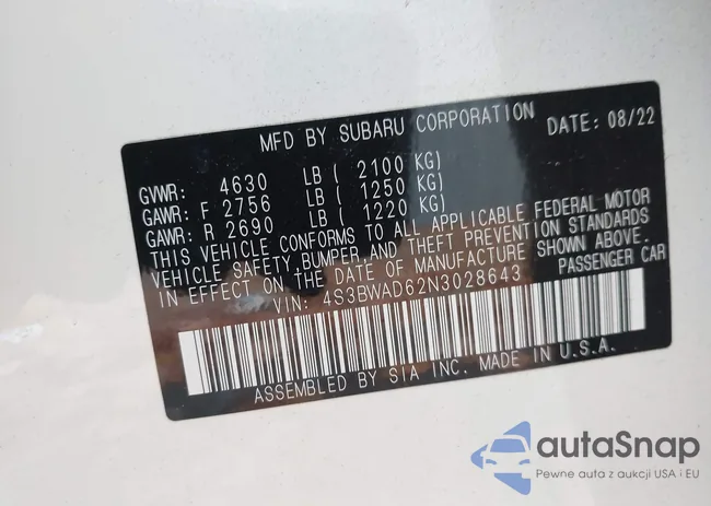 4S3BWAD62N3028643: 43435849