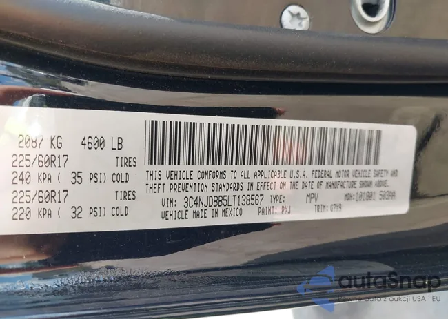 3C4NJDBB5LT138567: 43435861