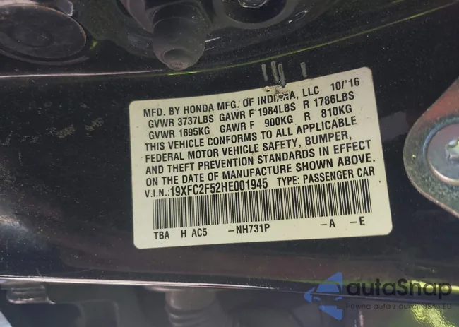 19XFC2F52HE001945: 43435983