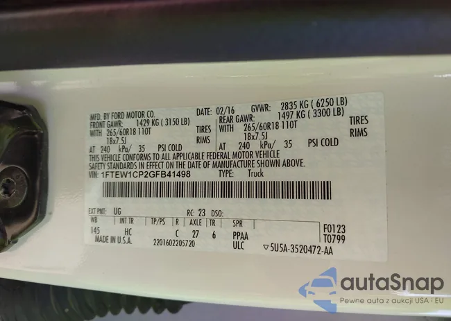 1FTEW1CP2GFB41498: 43436137