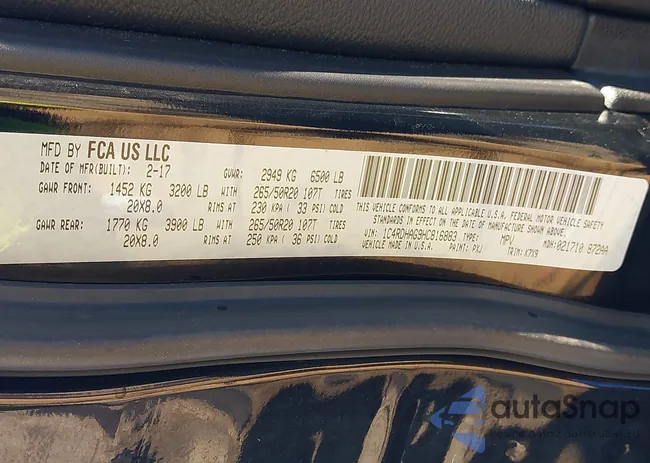 1C4RDHAG9HC816883: 43435180