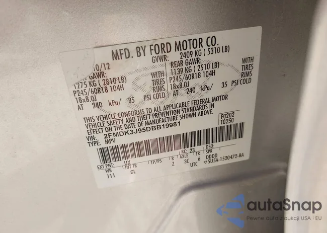 2FMDK3J95DBB19981: 43435190