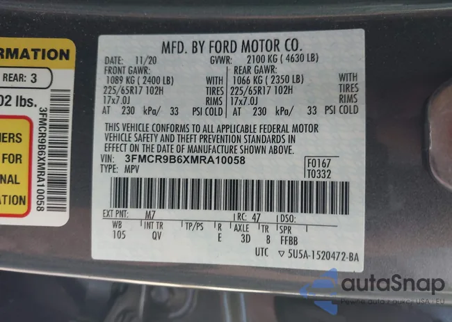 3FMCR9B6XMRA10058: 43435233