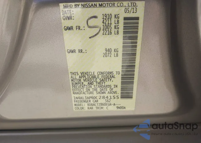 1N4AL3AP6DC284155: 43435253