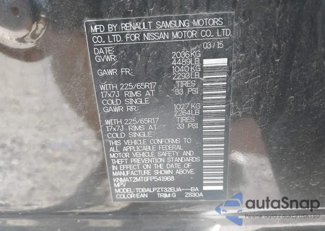 KNMAT2MT6FP541968: 43435284