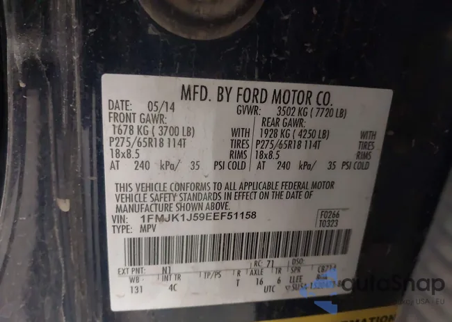 1FMJK1J59EEF51158: 43435320