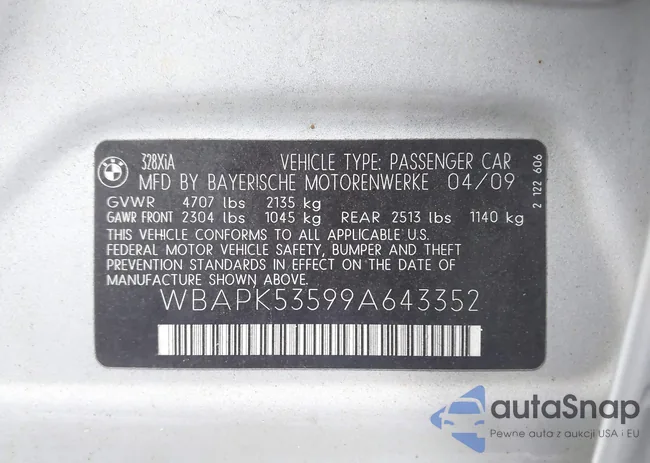 WBAPK53599A643352: 43435339