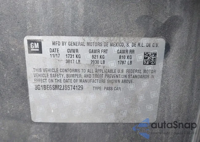 3G1BE6SM2JS574129: 43435357