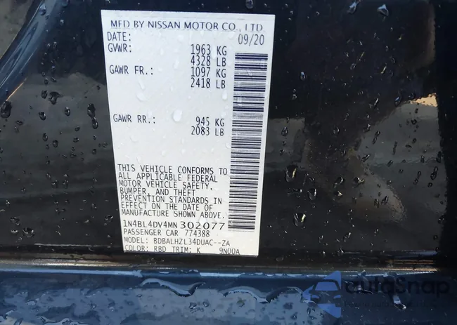 1N4BL4DV4MN302077: 43435433