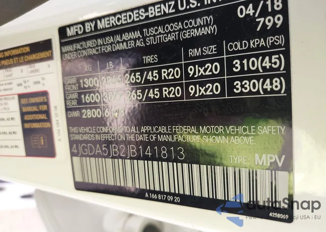 4JGDA5JB2JB141813: 43435453