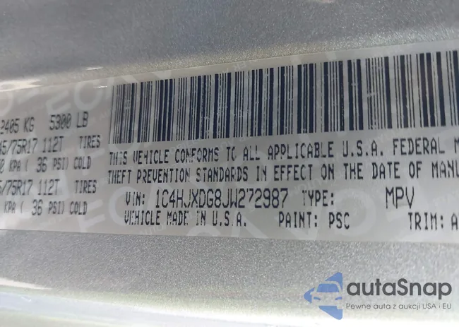 1C4HJXDG8JW272987: 43435487