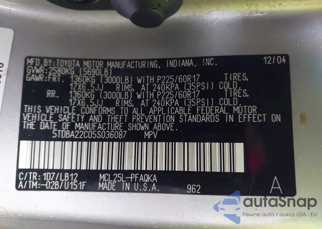 5TDBA22C05S036087: 43435540