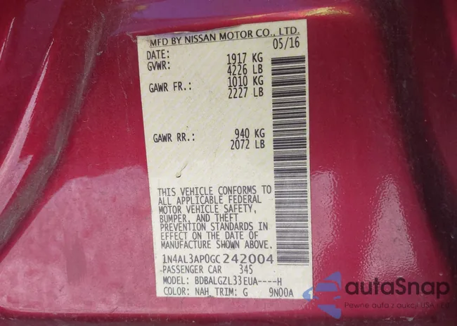 1N4AL3AP0GC242004: 43435548