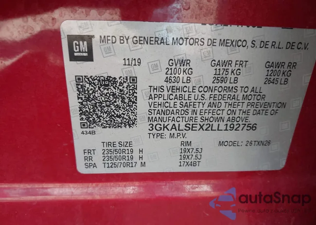 3GKALSEX2LL192756: 43436572