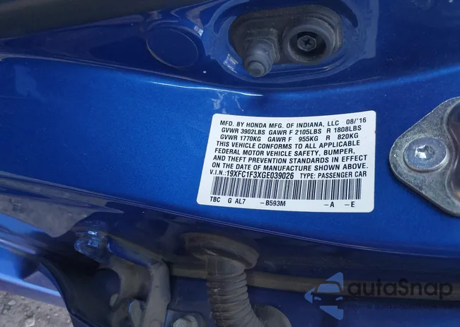 19XFC1F3XGE039026: 43436702