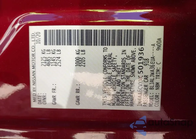 1N4AA6CVXMC501936: 43436717