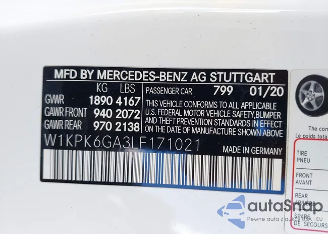 W1KPK6GA3LF171021: 43436723