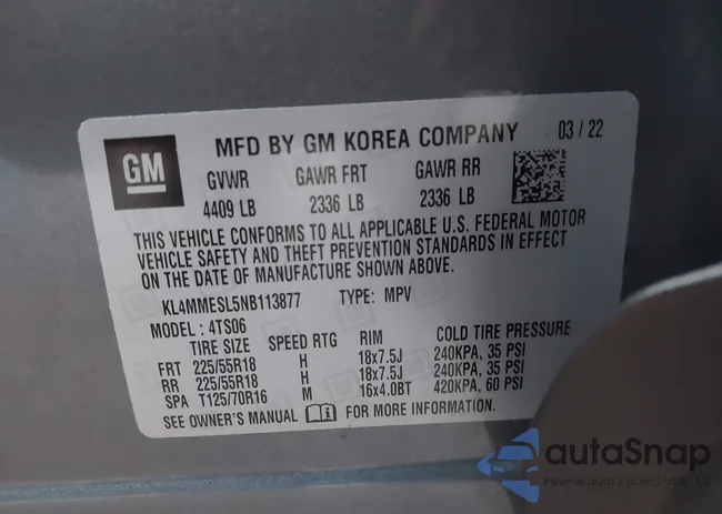 KL4MMESL5NB113877: 43436867