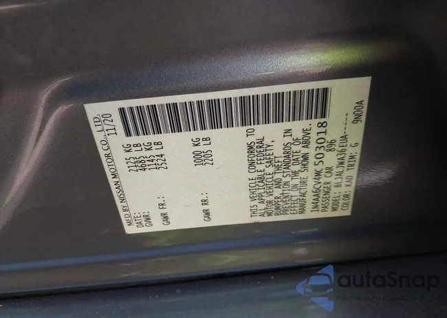 1N4AA6CV4MC503018: 43436883