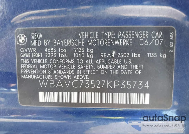 WBAVC73527KP35734: 43436931