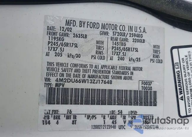 4M2DU66W13ZJ17648: 43436944