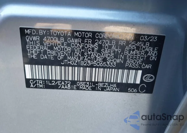 JTHGZ1B23P5065333: 43436161