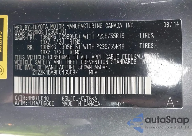 2T2ZK1BA9FC165097: 43436255