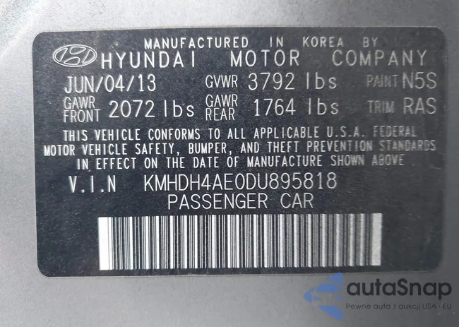 KMHDH4AE0DU895818: 43436492