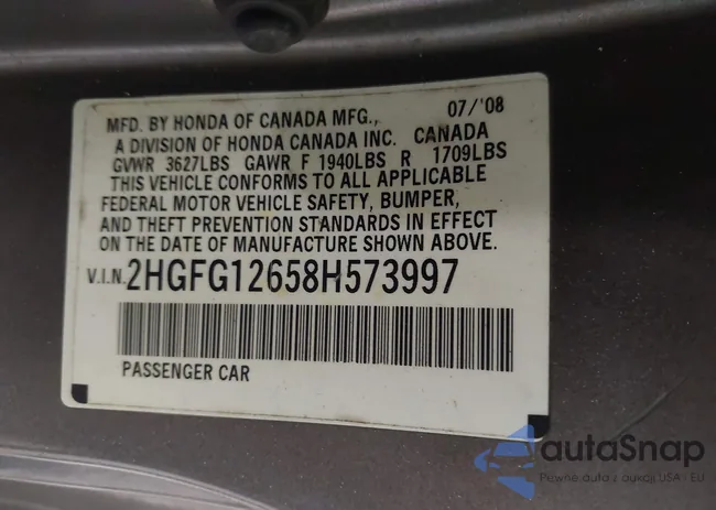 2HGFG12658H573997: 43437559