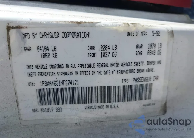 1P3XA4631NF274171: 43437578