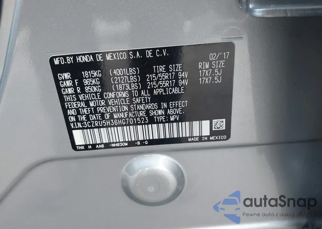 3CZRU5H36HG701523: 43437609