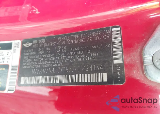 WMWMF3C57ATZ24134: 43437670