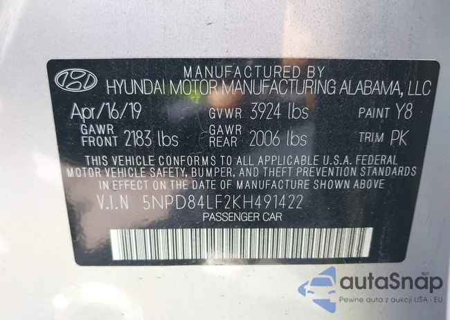 5NPD84LF2KH491422: 43437715