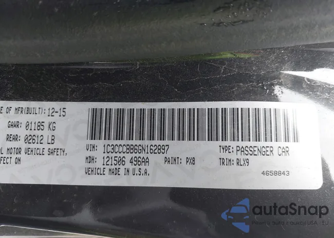 1C3CCCBB6GN162897: 43437757