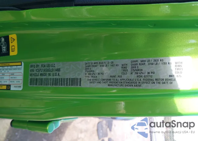 1C6PJTAG0SL511466: 43437844