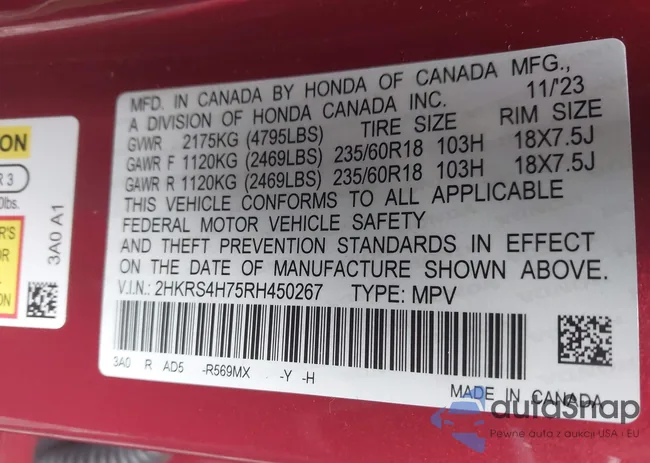 2HKRS4H75RH450267: 43437923