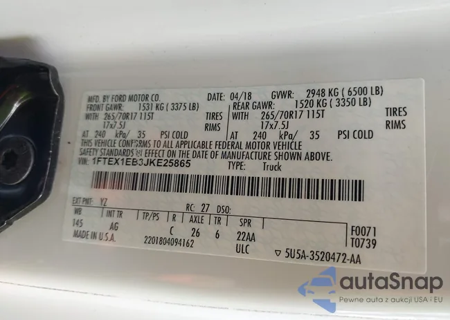 1FTEX1EB3JKE25865: 43437179