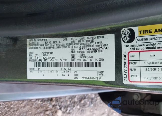 3FADP4BJ6GM174047: 43437183