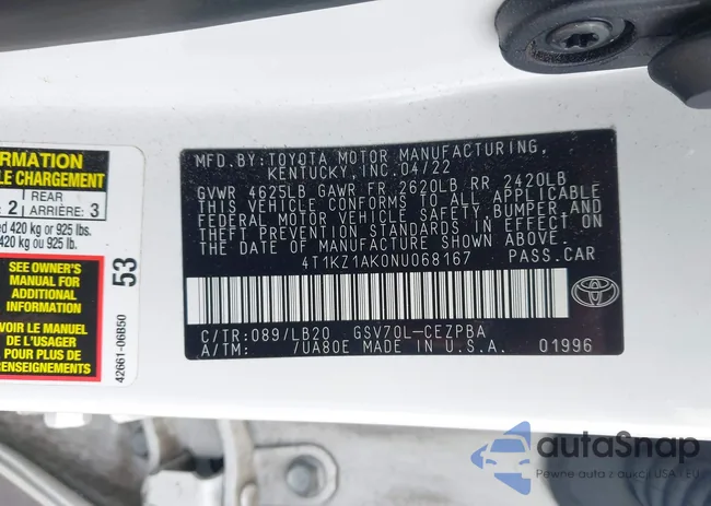 4T1KZ1AK0NU068167: 43437191