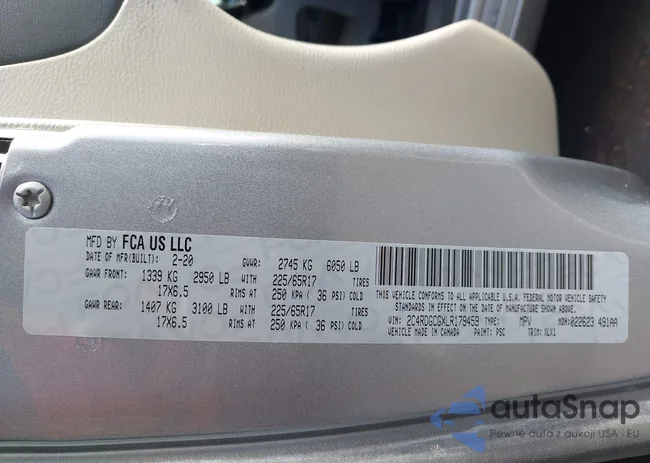 2C4RDGCGXLR179459: 43437200