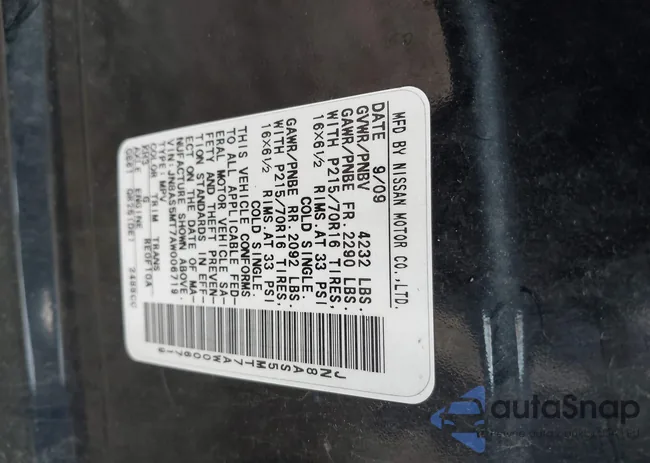 JN8AS5MT7AW006719: 43437227