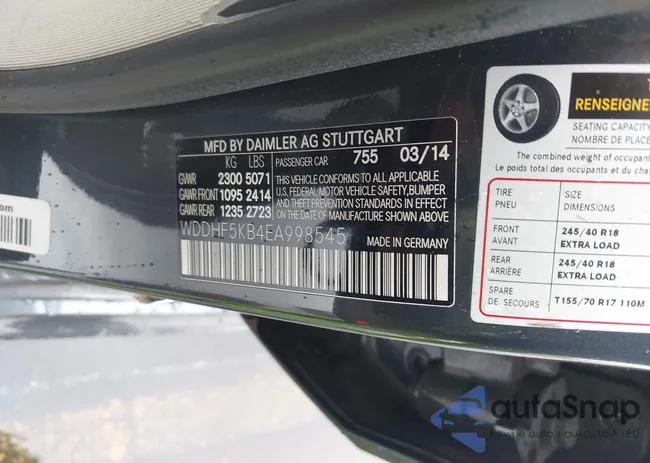 WDDHF5KB4EA998545: 43437412