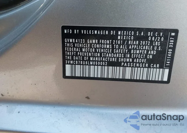 3VWCB7BU6LM059052: 43438567