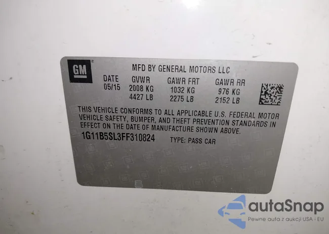 1G11B5SL3FF310824: 43438678