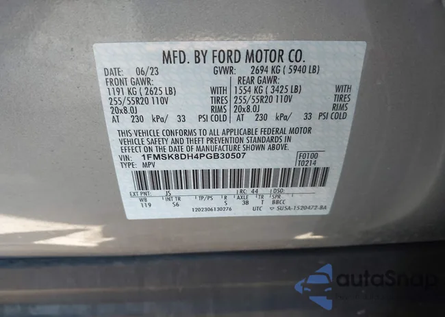 1FMSK8DH4PGB30507: 43438705