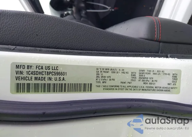 1C4SDHCT8PC596601: 43438774