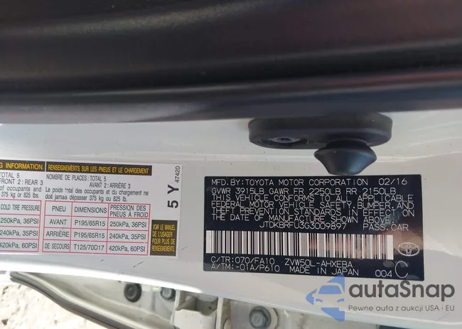 JTDKBRFU3G3009897: 43438821