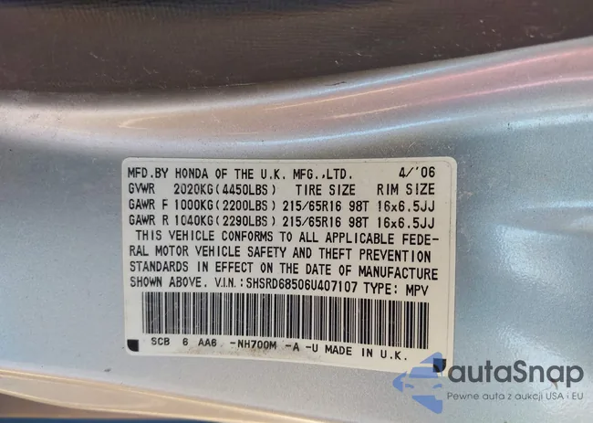 SHSRD68506U407107: 43438831