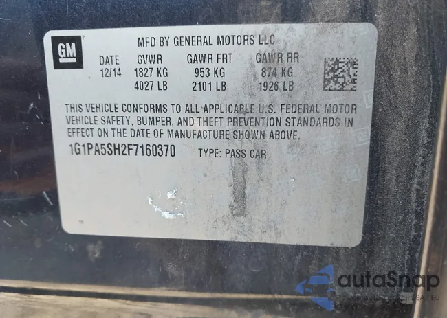 1G1PA5SH2F7160370: 43439009